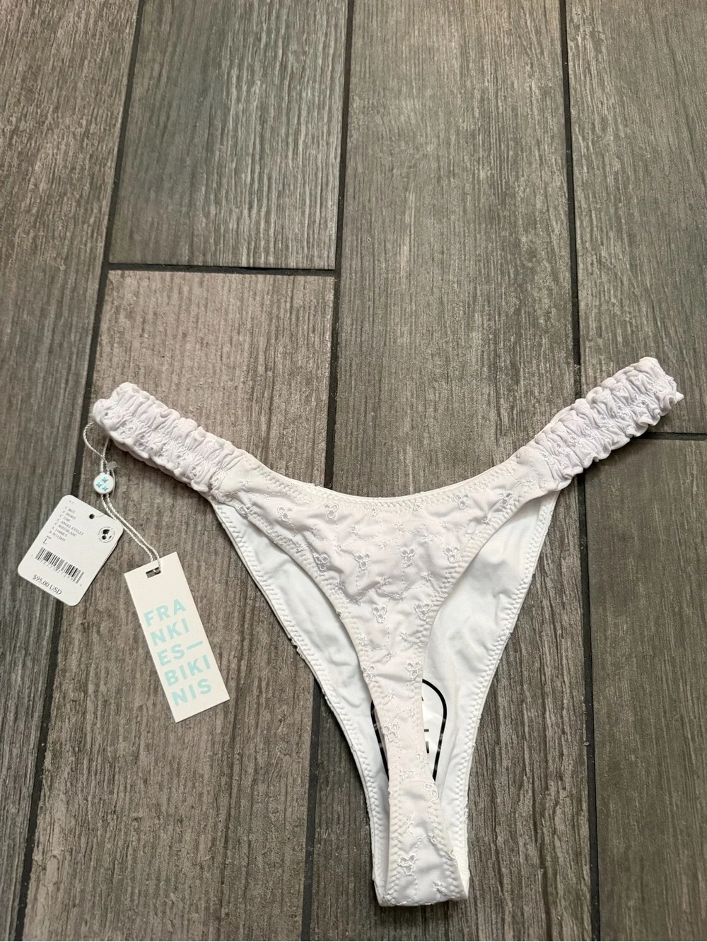NWT Frankie’s Bikinis Full Moon Micro Eyelet Bikini Bottom